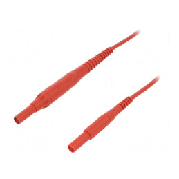 Cablu de măsurare 8A mufă banană 4 mm roșu | Electronic-mag.ro | Componente Electronice