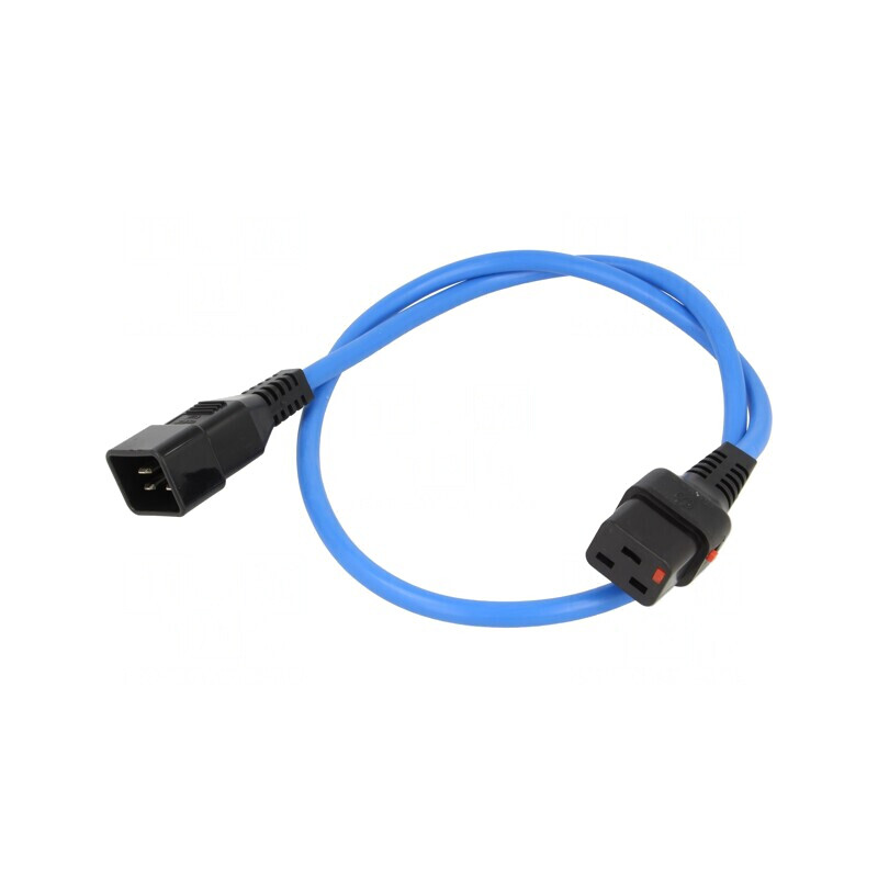 Cablu IEC C19 mamă la IEC C20 tată 1m cu blocare 16A | Electronic-mag.ro | Componente Electronice