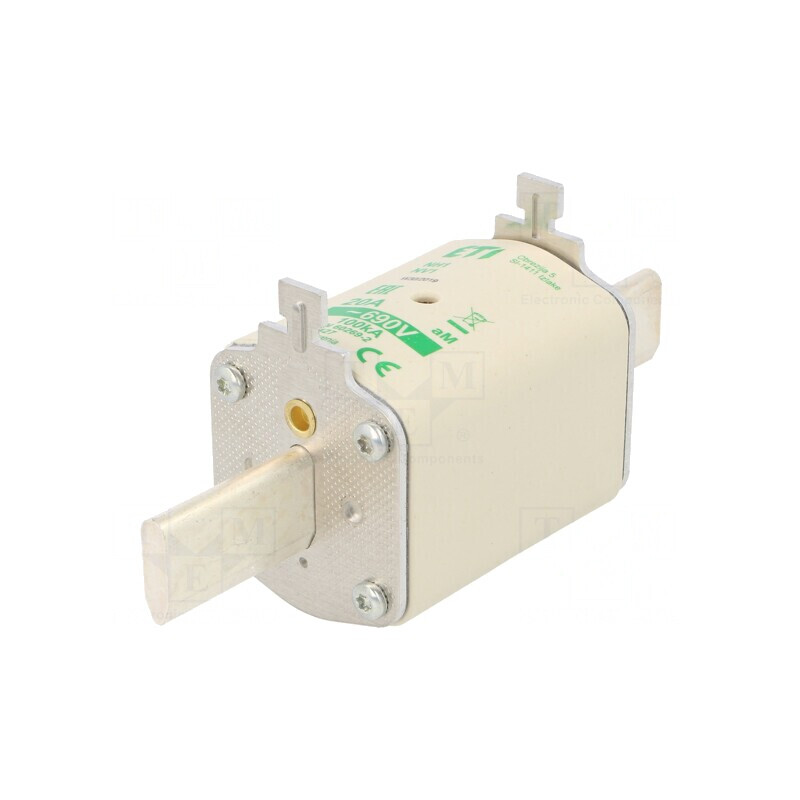 Siguranță Ceramică Industrială NH1 20A 690VAC | Electronic-mag.ro | Componente Electronice