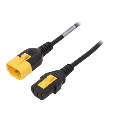 Cablu Alimentare IEC C13-C14 cu Blocare 3m | Electronic-mag.ro | Componente Electronice