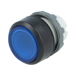 Comutator apăsare 22mm albastru 2 poziții | Electronic-mag.ro | Componente Electronice