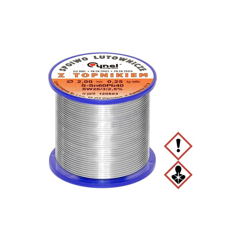 Sârmă de lipit cu plumb 2mm 0,25kg 190°C | Electronic-mag.ro | Componente Electronice