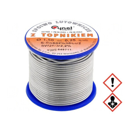 Sârmă de lipit cu plumb 1,5mm 0,25kg | Electronic-mag.ro | Componente Electronice