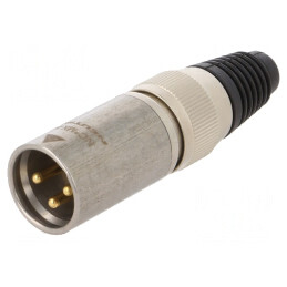Mufă XLR Tată 3 PIN Drept pe Cablu 3,5-8mm Negru | Electronic-mag.ro | Componente Electronice