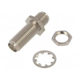Adaptor SMA mamă drept 50Ω aurit PTFE | Electronic-mag.ro | Componente Electronice