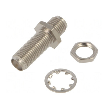 Adaptor SMA mamă drept 50Ω aurit PTFE | Electronic-mag.ro | Componente Electronice