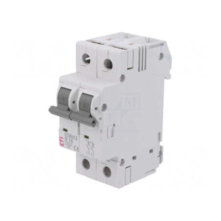 Întrerupător de Supracurent 16A 2 Poli 6kA ETIMAT 6 | Electronic-mag.ro | Componente Electronice