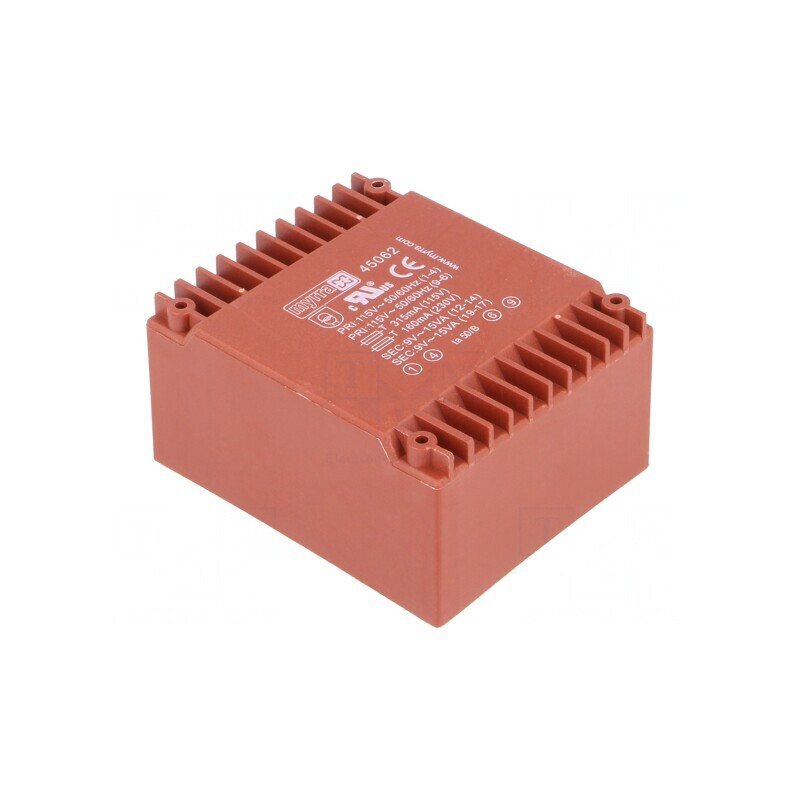 Transformator încapsulat 30VA 115/230V 9V 9V 1667mA | Electronic-mag.ro | Componente Electronice