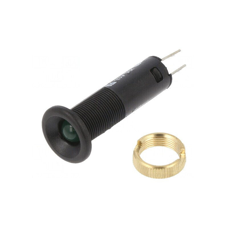 Lampă de control LED verde 24VDC Ø8mm IP40 plastic | Electronic-mag.ro | Componente Electronice