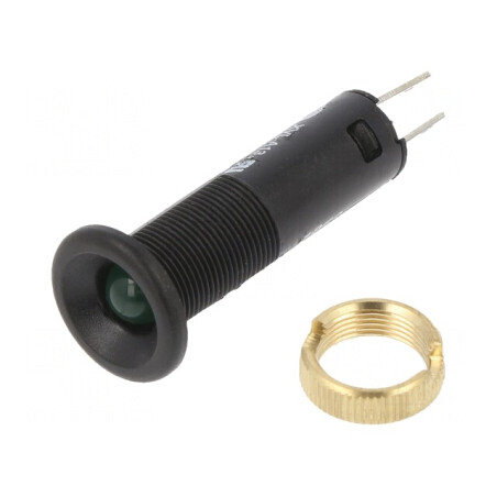 Lampă de control LED verde 24VDC Ø8mm IP40 plastic | Electronic-mag.ro | Componente Electronice