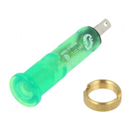 Lampă de control LED verde 24VDC Ø8mm IP40 plastic | Electronic-mag.ro | Componente Electronice