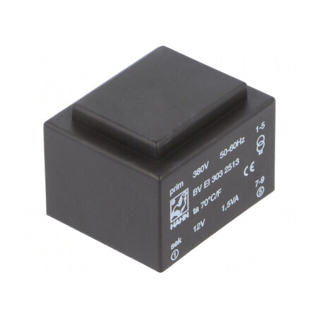 Transformator încapsulat 1,5VA 380VAC 12V PCB | Electronic-mag.ro | Componente Electronice