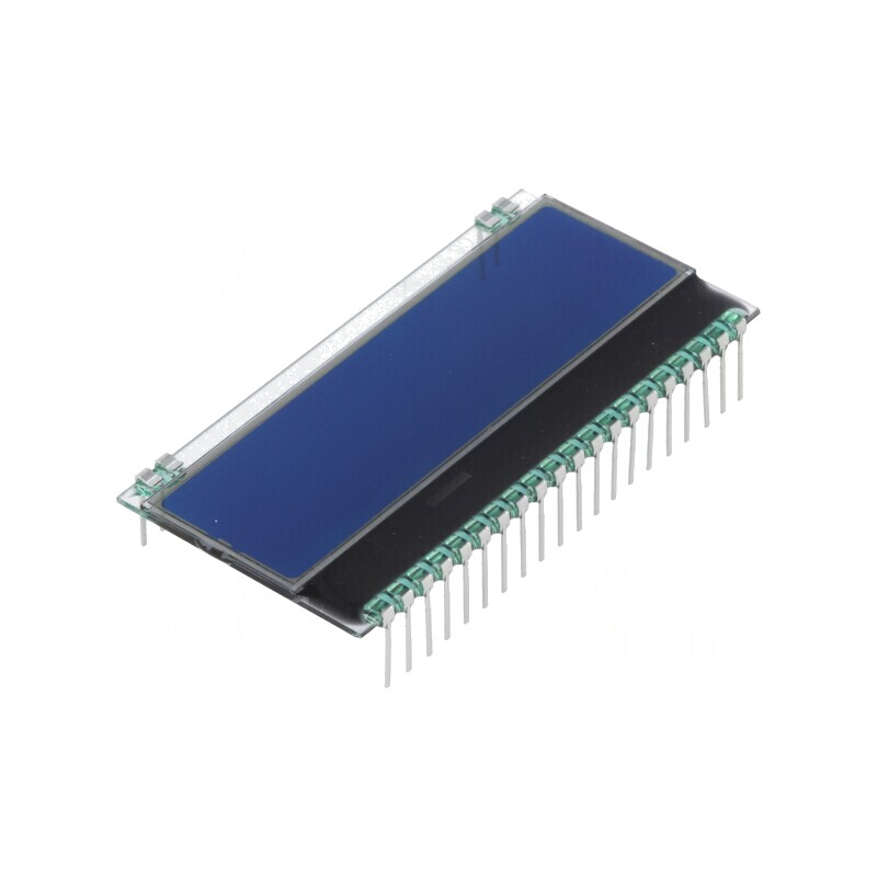 Afișaj LCD Alfanumeric STN 8x1 Albastru 55x17.5mm | Electronic-mag.ro | Componente Electronice