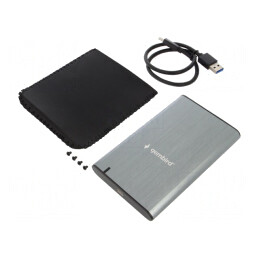 Carcasă HDD 2.5" USB 3.1 USB-C LED Gri | Electronic-mag.ro | Componente Electronice