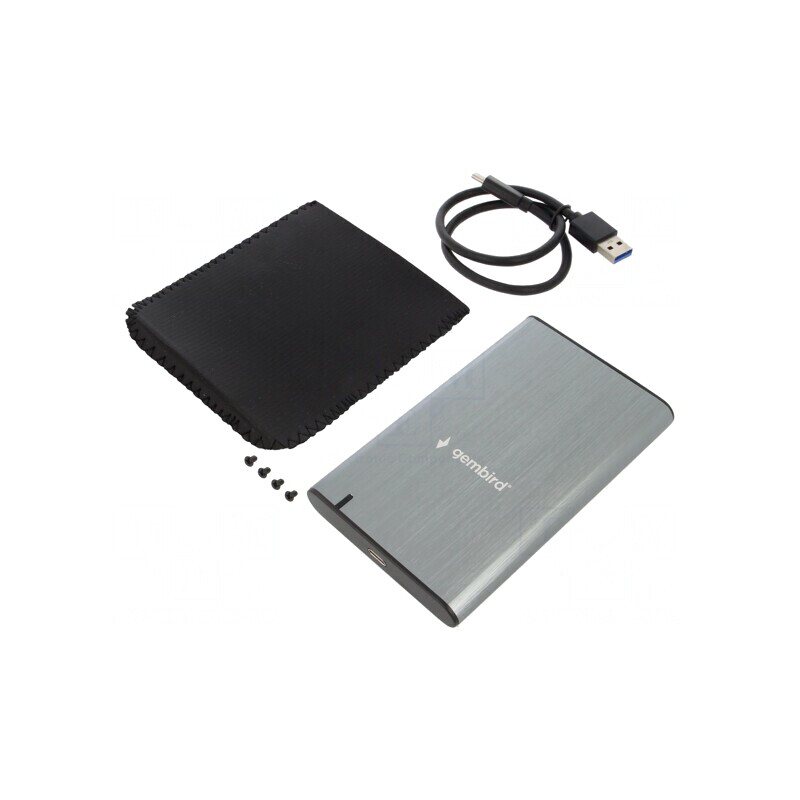 Carcasă HDD 2.5" USB 3.1 USB-C LED Gri | Electronic-mag.ro | Componente Electronice