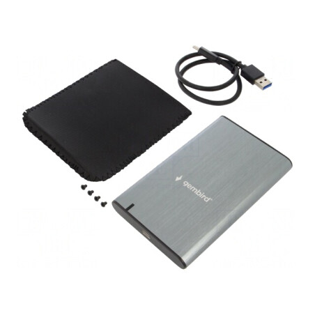Carcasă HDD 2.5" USB 3.1 USB-C LED Gri | Electronic-mag.ro | Componente Electronice