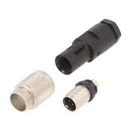 Conector M9 mufă tată aurit 125V IP67 7 pini pe cablu | Electronic-mag.ro | Componente Electronice