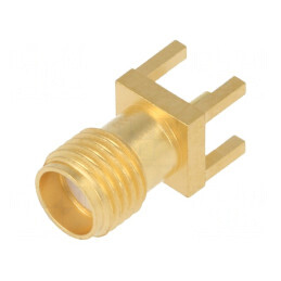 Mufă SMA mamă THT aurită 50Ω PTFE | Electronic-mag.ro | Componente Electronice