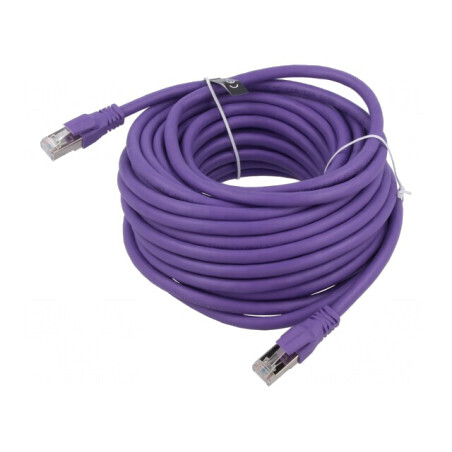 Patch Cord S/FTP Cat6a 12m Violet | Electronic-mag.ro | Componente Electronice