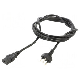 Cablu Alimentare 2.5m Negru 3x1mm2 IEC C13 SEV-1011 | Electronic-mag.ro | Componente Electronice