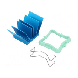 Radiator extrudat cu aripioare BGA albastru 19x19mm | Electronic-mag.ro | Componente Electronice