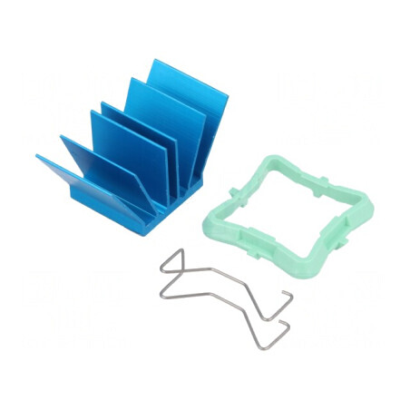 Radiator extrudat cu aripioare BGA albastru 19x19mm | Electronic-mag.ro | Componente Electronice