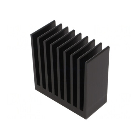 Radiator extrudat cu aripioare negru 37,5x80x80 mm | Electronic-mag.ro | Componente Electronice