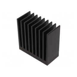 Radiator extrudat cu aripioare negru 37,5x80x80 mm | Electronic-mag.ro | Componente Electronice