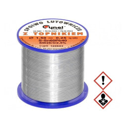 "Bobină Sârmă de Lipit Sn60Pb40 1,5mm 0,25kg" | Electronic-mag.ro | Componente Electronice
