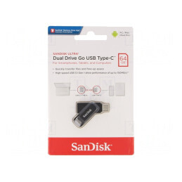 Pendrive USB 3.1 64GB Dual Drive USB-A/USB-C | Electronic-mag.ro | Componente Electronice
