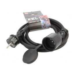 Prelungitor negru 3m 16A 3x2,5mm2 1 priză | Electronic-mag.ro | Componente Electronice