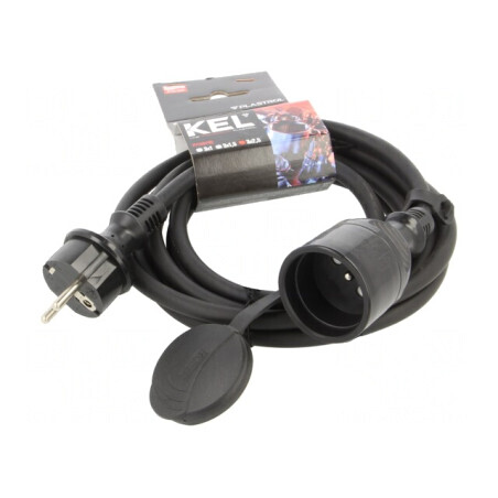 Prelungitor negru 3m 16A 3x2,5mm2 1 priză | Electronic-mag.ro | Componente Electronice