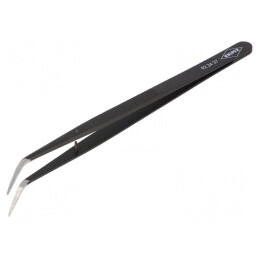 Pensetă Precizie 155mm Neagră Curbată | Electronic-mag.ro | Componente Electronice