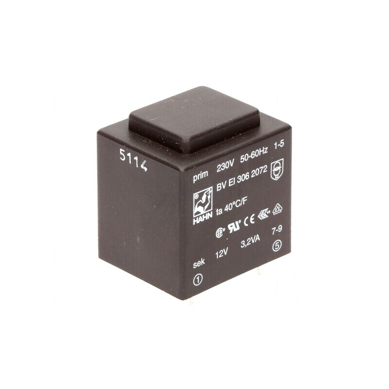 Transformator 3,2VA 230V 12V 267mA PCB | Electronic-mag.ro | Componente Electronice