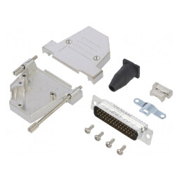 Conector D-Sub HD 44-Pin Tată Unghi 45° Lipire Pe Cablu Gold Flash