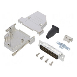 Conector D-Sub HD 44-Pin Tată Unghi 45° Lipire Pe Cablu Gold Flash | Electronic-mag.ro | Componente Electronice