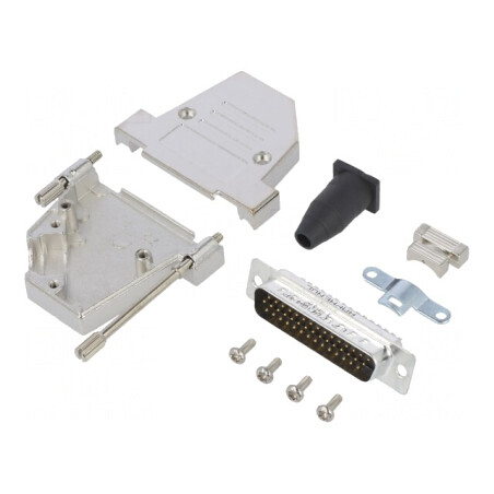 Conector D-Sub HD 44-Pin Tată Unghi 45° Lipire Pe Cablu Gold Flash | Electronic-mag.ro | Componente Electronice
