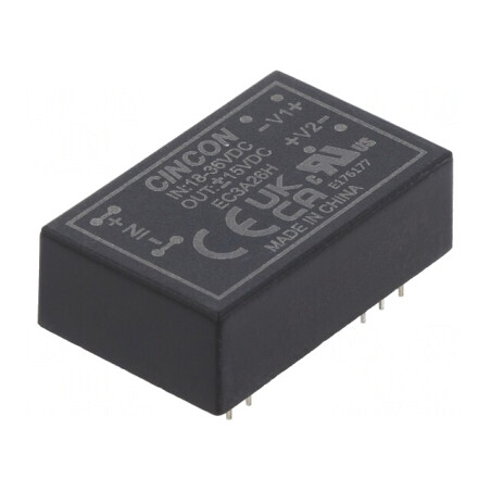 Convertor DC/DC 3W 18-36V la 15V/-15V THT | Electronic-mag.ro | Componente Electronice