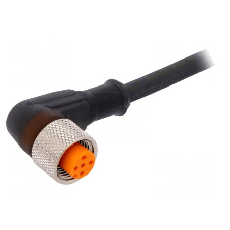 Cablu de conectare M12 5 pini unghi 2m 60VAC 4A IP67 | Electronic-mag.ro | Componente Electronice