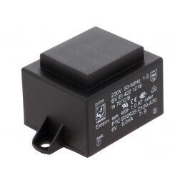 Transformator încapsulat 6VA 230VAC 6V 1A PCB | Electronic-mag.ro | Componente Electronice