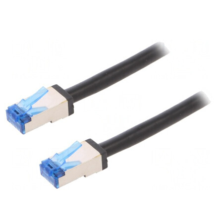 Cablu Patch S/FTP Cat 6a Negru 10m 26AWG | Electronic-mag.ro | Componente Electronice