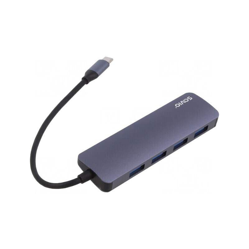 Hub USB 4 Porturi USB-A și USB-C 3.1 Gri 5Gbps | Electronic-mag.ro | Componente Electronice