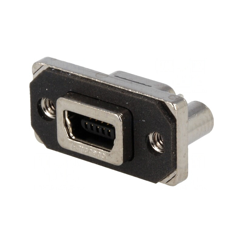 Soclu USB Mini B THT 5 Pin IP67 | Electronic-mag.ro | Componente Electronice