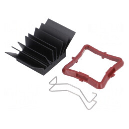 Radiator extrudat cu aripioare BGA negru 23mm x 23mm | Electronic-mag.ro | Componente Electronice