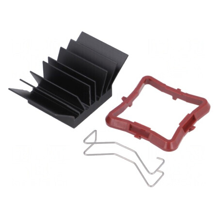 Radiator extrudat cu aripioare BGA negru 23mm x 23mm | Electronic-mag.ro | Componente Electronice