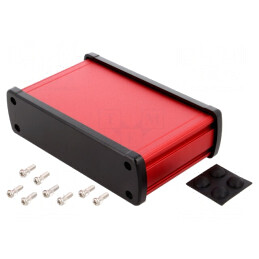 Carcasă Universală Aluminiu Roșu 146,6x89x41,6mm | Electronic-mag.ro | Componente Electronice