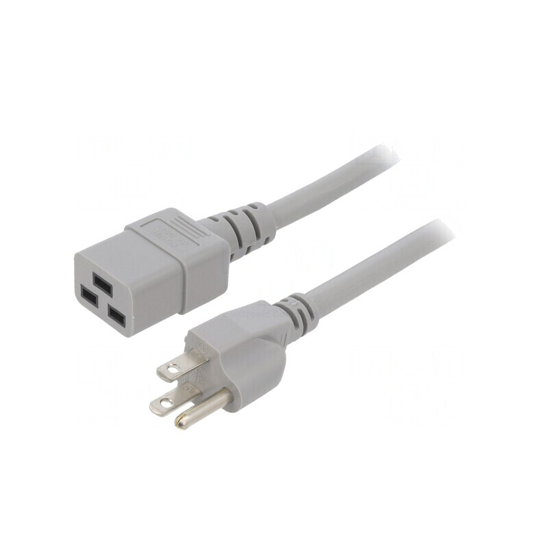 Cablu Alimentare IEC C19 la NEMA 5-15 5m Gri 15A | Electronic-mag.ro | Componente Electronice Cablu Alimentare IEC C19 la NEMA 5-15 5m Gri 15A | Electronic-mag.ro | Componente Electronice
