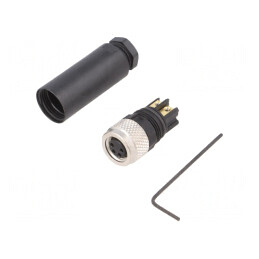 Conector M8 Mamă 4 Pin Drept pe Cablu 4A IP67 30V | Electronic-mag.ro | Componente Electronice