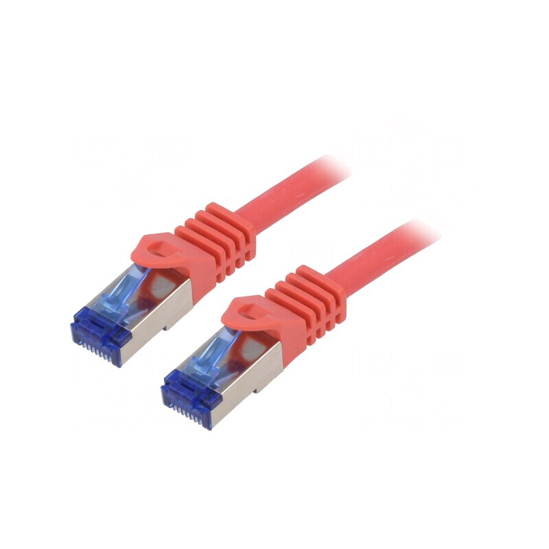 Patch Cord S/FTP Cat 6a LSZH Roșu 10m | Electronic-mag.ro | Componente Electronice