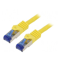 Patch cord S/FTP Cat6a Galben 10m LSZH | Electronic-mag.ro | Componente Electronice